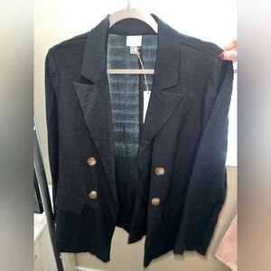 Target A New Day Linen Black Double Breasted Blazer size medium